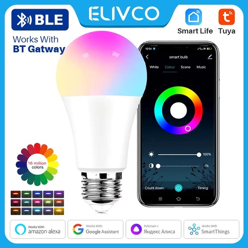 [000002] Elivco Smart RGB LED Bulb with Voice Control